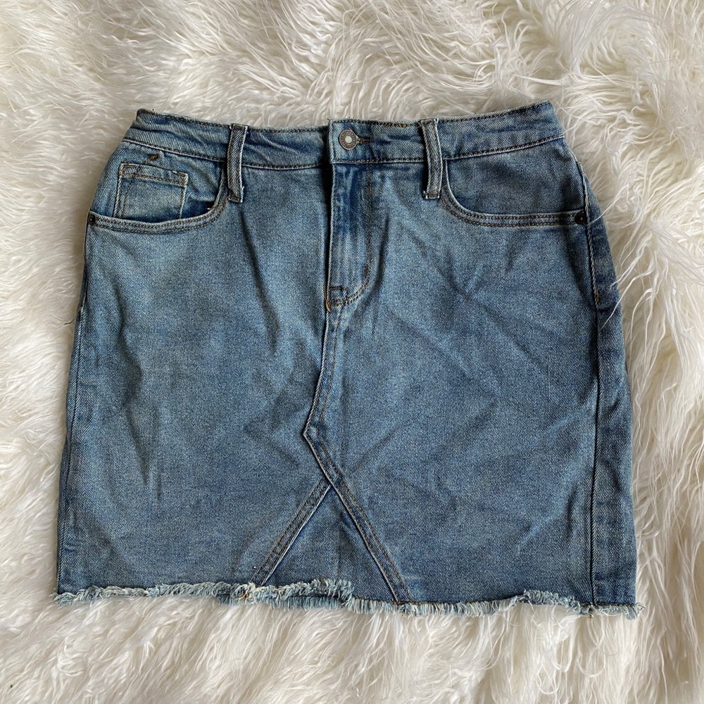 High-Waisted Denim Mini Skirt